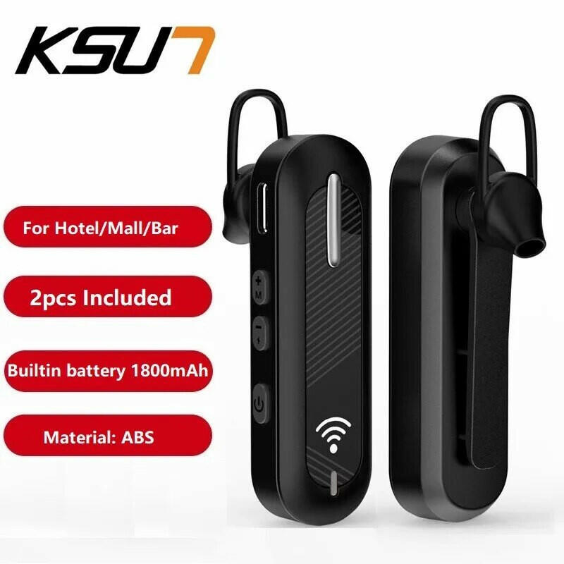 KSUT V28 Ear Hook Mini Radio Walkie Talkie 2pcs Included Type C Fast Charing UHF Transceiver Wireless Set For Bar Hotel Radio-WAYBIKER