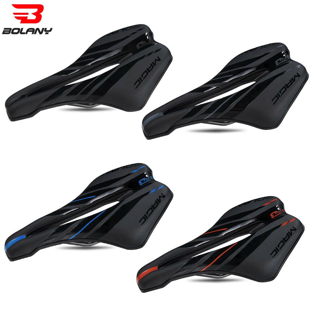BOLANY Bicycle Saddle PU Leather Sponge Cushion MTB Bike Race Seat Gel Sea Surface Breathable Shockproof Cycling Accessories-WAYBIKER