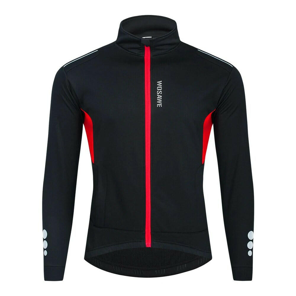 WOSAWE Winter Men's Cycling Outfit Fleece Warm MTB Jacket Reflective Cycling Sportwear Jerseys Pant Suit Thermal Sportwear-WAYBIKER