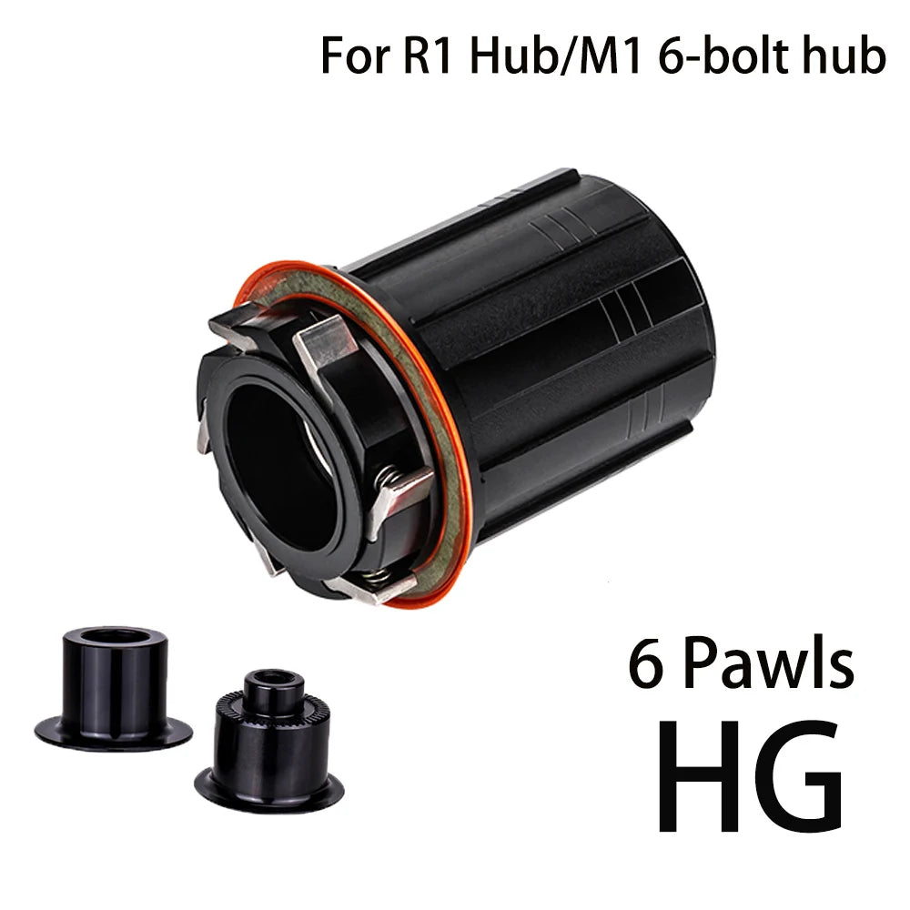 ZTTO R1 Hub Driver M1-6bolt Hub Body XDR XD HG MS Hub Body 6 Pawls System Replacement For R1 Freehub 135x10 QR 142x12 Thru Axle