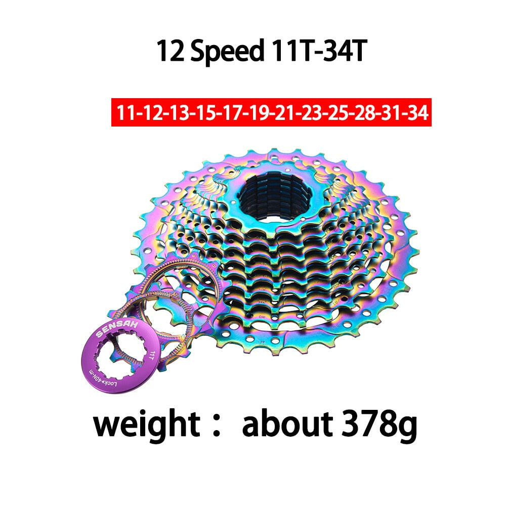 SENSAH Road Bike colour Cassette  11 12 Speed 11-28T/32T/34T Bicycle Flywheel K7 Sprocket for  HG Hub-WAYBIKER