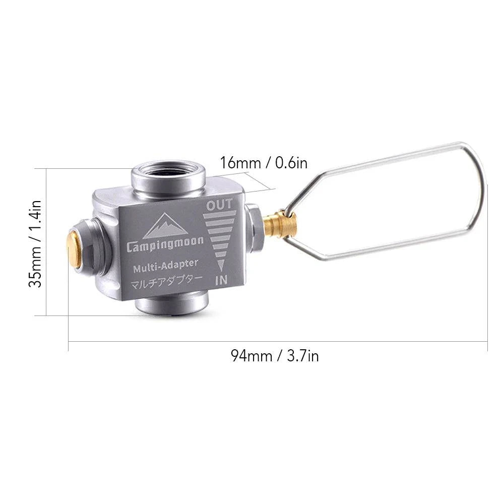 Gas Cartridge Head Conversion Adapter Butane Adapter with Bracket Nozzle Bottle Type Input Screw Type Lindal Valve Output-WAYBIKER
