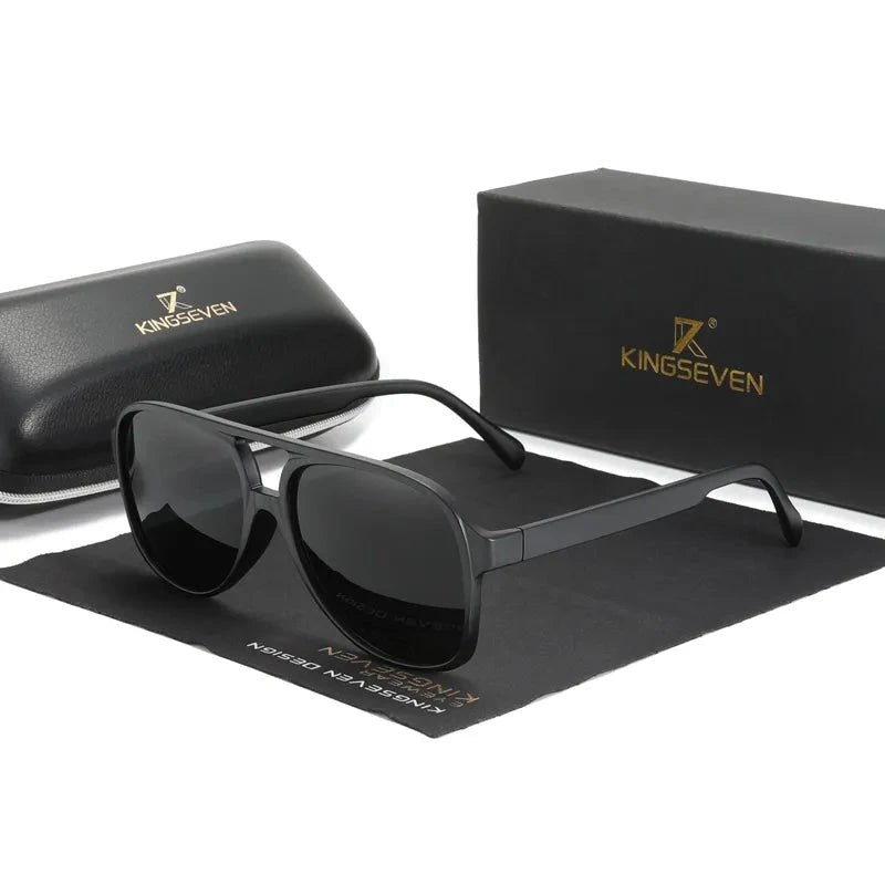 KINGSEVEN Classic Vintage Retro 70s Sunglasses for Women Men Classic Large Squared Big Frame UV400 Sun Glasses-WAYBIKER