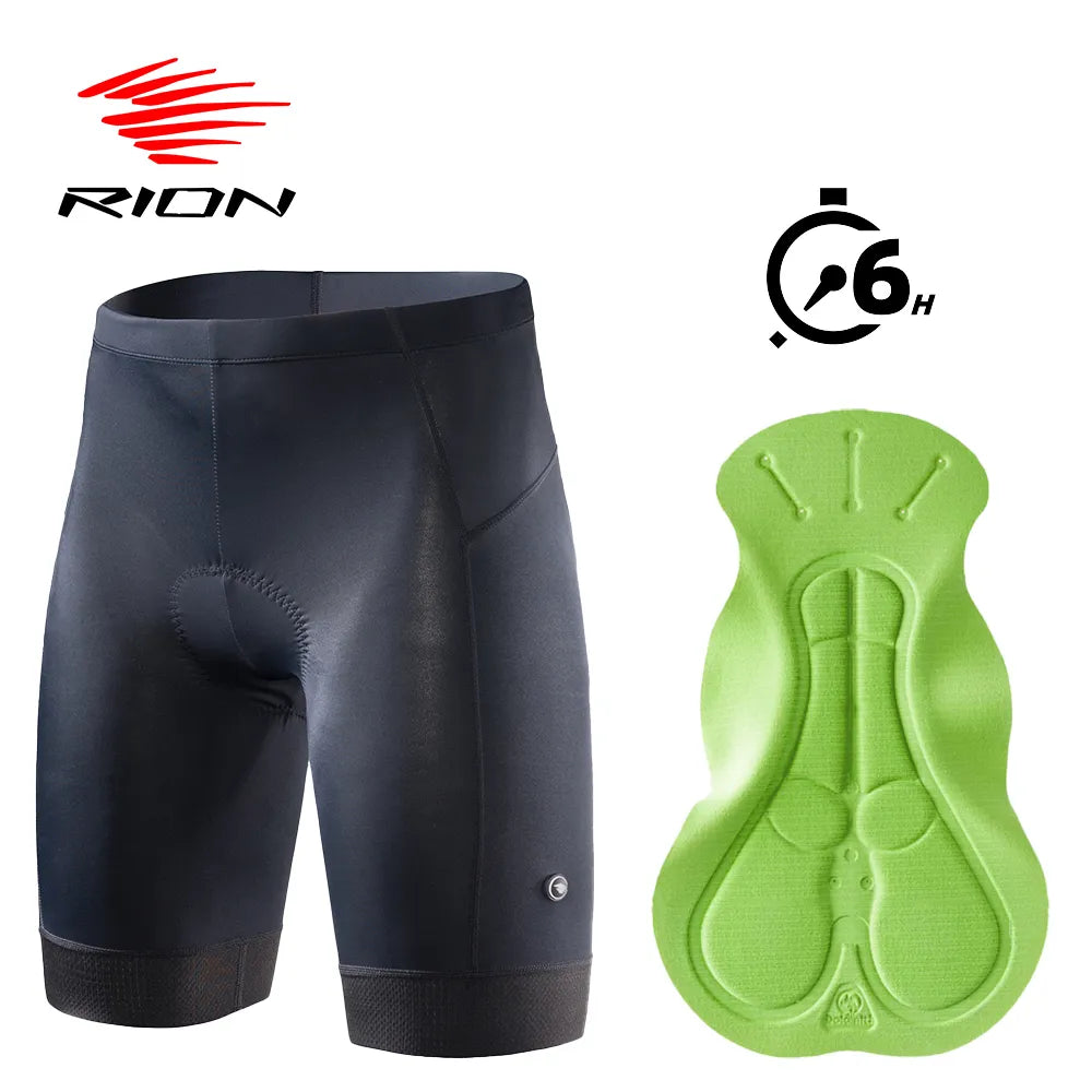 RION Men's Cycling Shorts MTB Mountain Bike Tights Bicycle Clothing Bike Pants 3D Pad Outfit Long Distance Male Shorts 6 Hours
