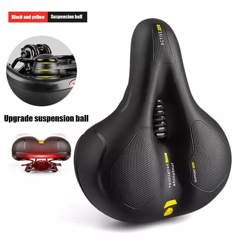 Bike Seat Bicycle Saddle with Taillight Mountain Cushion Bicycle Big Butt Widened Soft Saddle Comfortable Seat Bike Accessories-WAYBIKER
