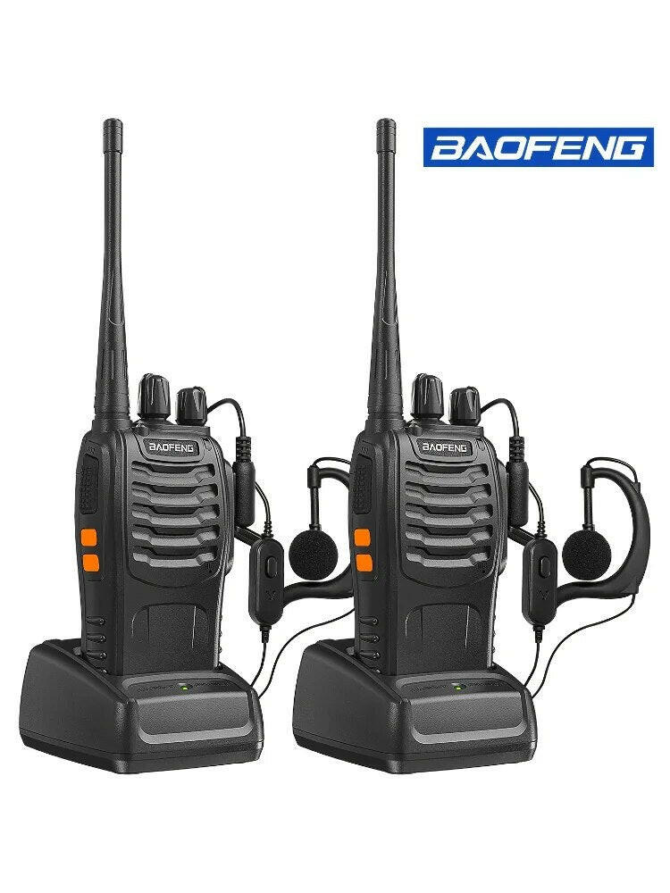 2pcs BAOFENG BF-888S UHF Portable Walkie Talkies 5W Ham Two-way radio set UHF 400-470MHz 16CH Transceiver USB Charger