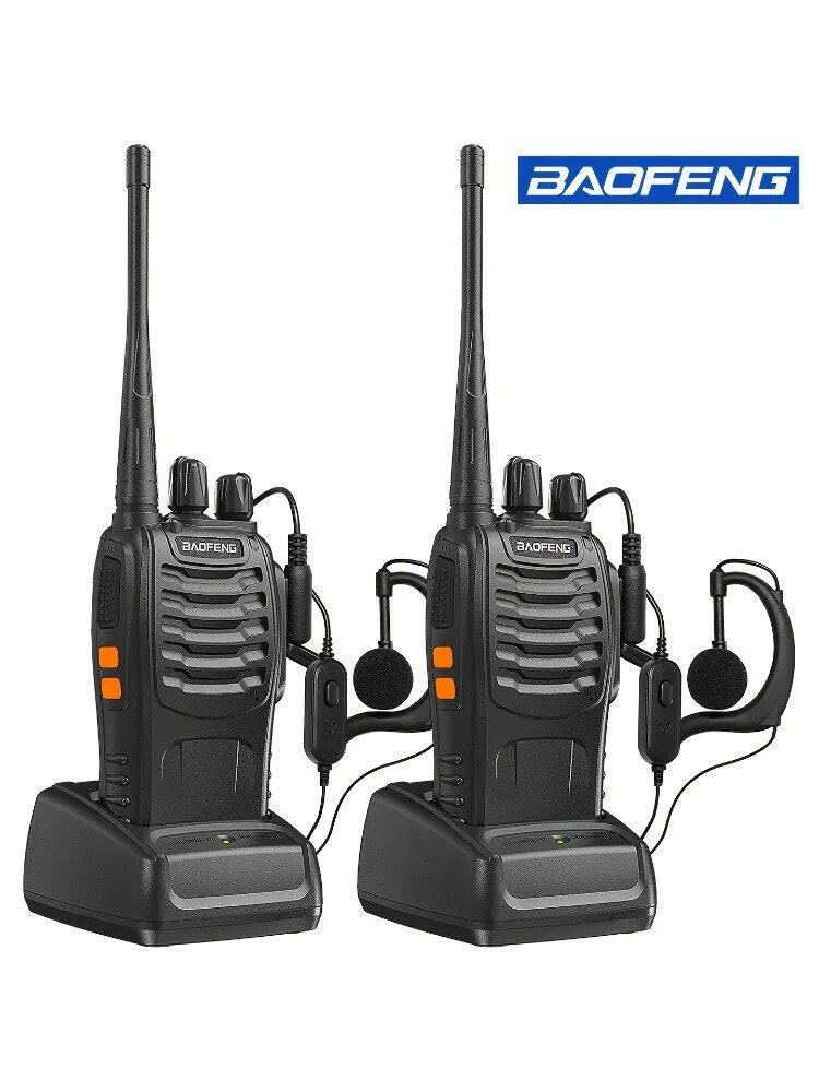 2pcs BAOFENG BF-888S UHF Portable Walkie Talkies 5W Ham Two-way radio set UHF 400-470MHz 16CH Transceiver USB Charger-WAYBIKER