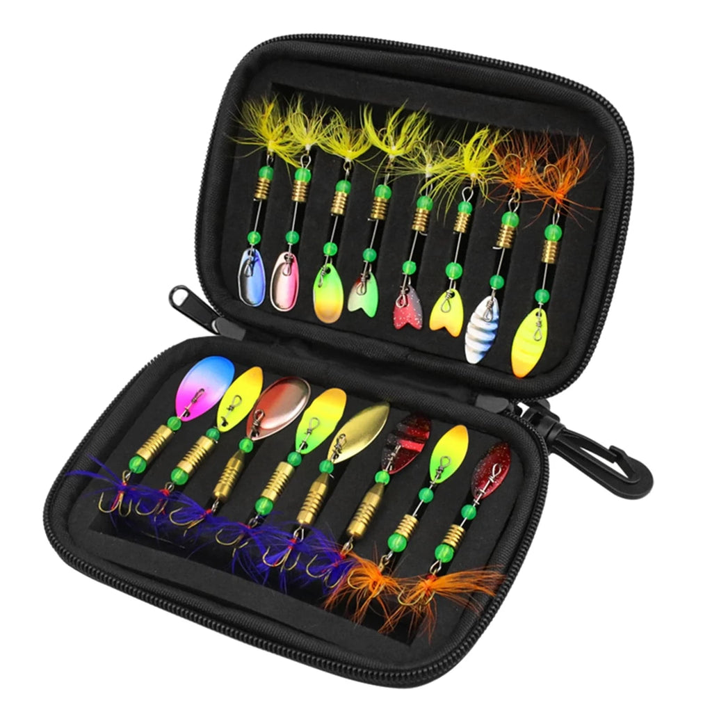 16pcs/20pcs Fishing Spoons Lures Metal Baits Set for Casting Spinner Fishing Bait with Storage Bag Case Outdoor Fishing-WAYBIKER