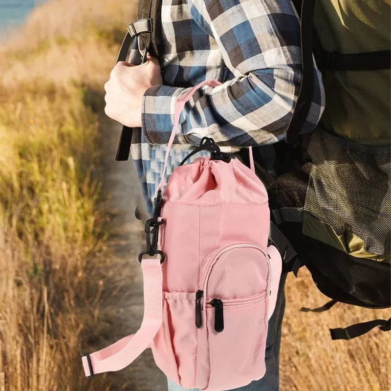 Outdoor Sports 32oz 40oz Water Bottle Bag With Strap Large Capacity Water Kettle Holder Pouch Bag Portable For Camping Sport-WAYBIKER