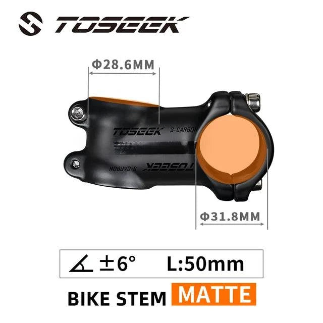 TOSEEK Ultralight Aluminum Bike Handlebar Stem 6 Degree 17 Degree Mtb Stem 50mm-120mm Power Mtb 31.8mm Mountain Bike Stem-WAYBIKER