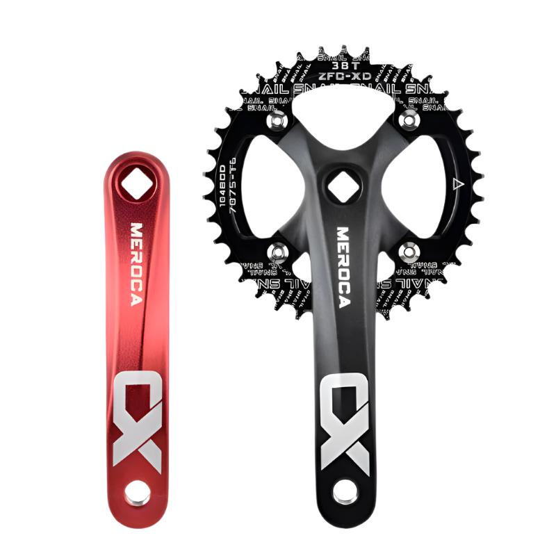 MEROCA CX Square Hole Bicycle Crankset 104BCD Aluminum Alloy IXF Square Hole Mountain Bike Crankset 170mm 32T/34T/36T/38T/40T/42-WAYBIKER