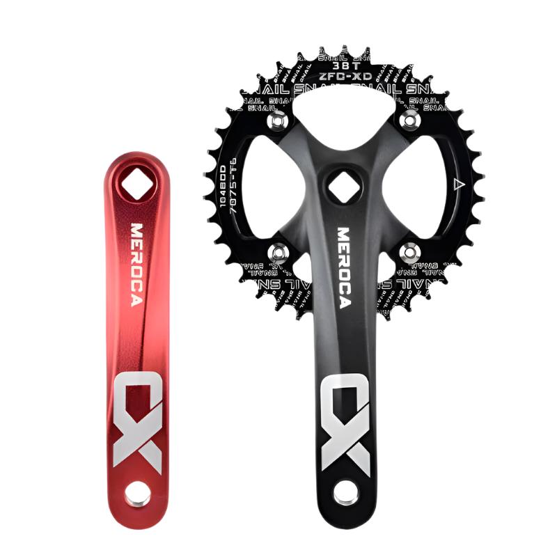 MEROCA CX Square Hole Bicycle Crankset 104BCD Aluminum Alloy IXF Square Hole Mountain Bike Crankset 170mm 32T/34T/36T/38T/40T/42