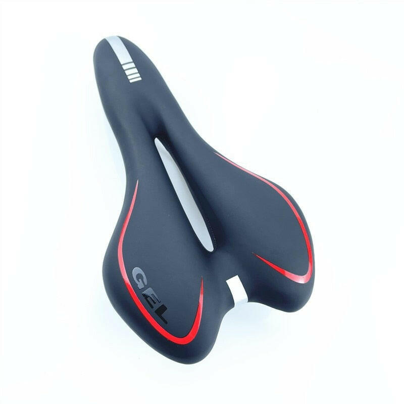 Silica Gel PU Leather Mountain Mtb Road Bicycle Saddle with Breatherable Hollow Bike Bicycle Saddle Seat Cushion Pad-WAYBIKER