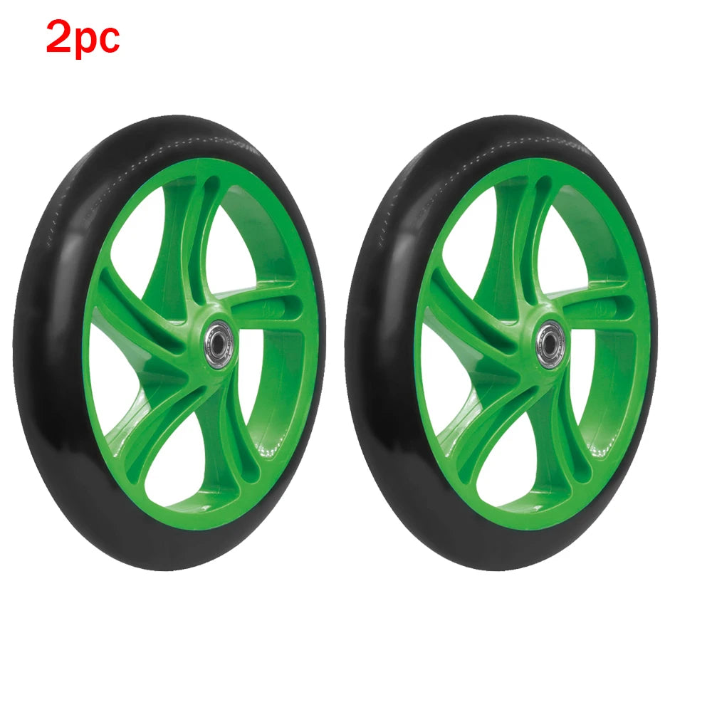 2pc Solid Wheels 200mm Adult Scooter for Razor and Adult Kick Scooters with ABEC 7 Bearings Wheels Replacement Scooter Wheel