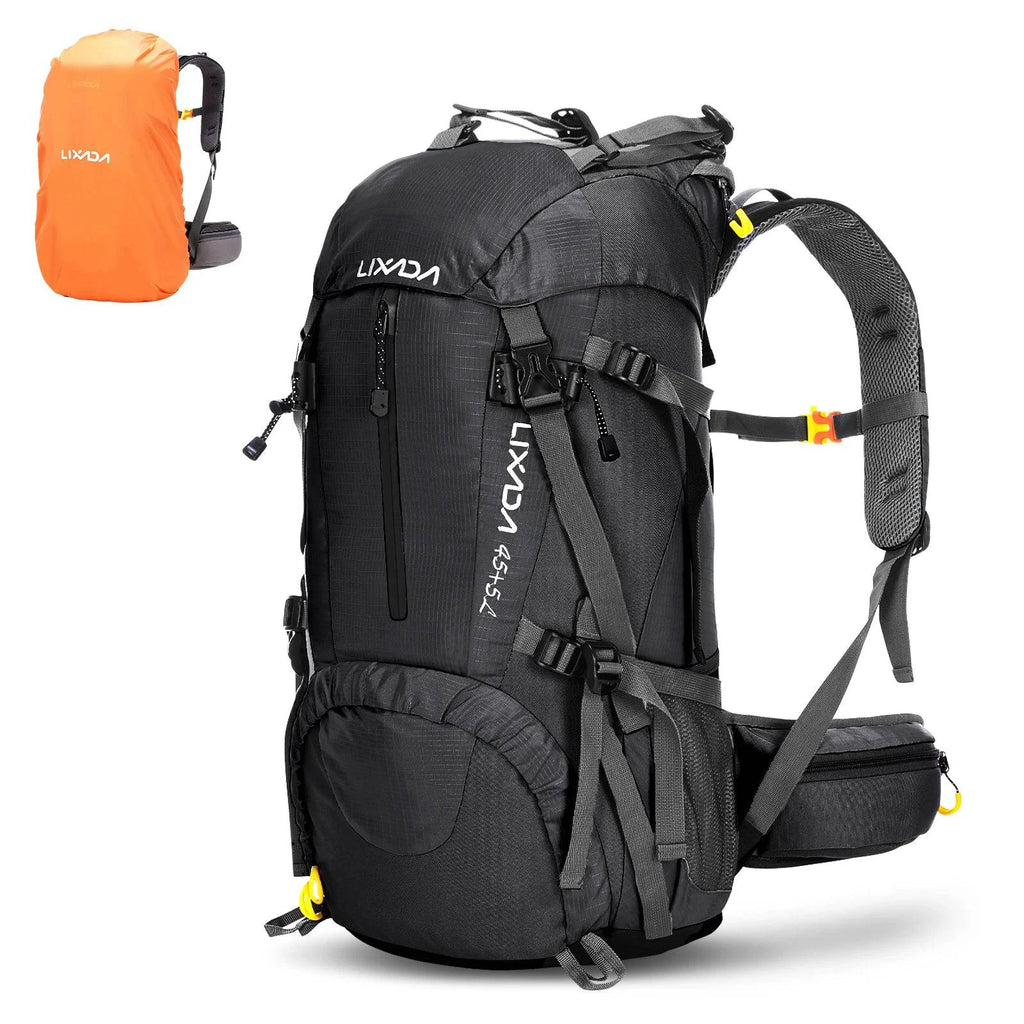 Lixada 50L Hiking Backpack Water Resistant Outdoor Sport Knapsack Camping Travel Pack Climbing Trekking Bag with Rain Cover-WAYBIKER