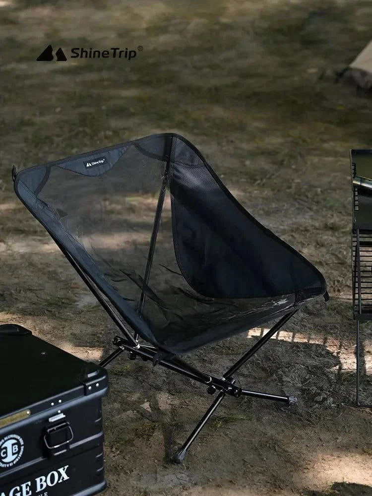 ShineTrip Outdoor Moon Chair Aluminum Alloy Ultra Light Low Back Chair Portable Folding Fishing Chair Director Chair Beach Chair-WAYBIKER
