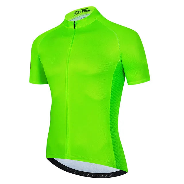 Solid Color Summer Men Short Sleeves Cycling Jersey Polyeste Clothing Quick Dry MTB Bicycle Mallot Ciclismo Shirts Bike Clothes-WAYBIKER