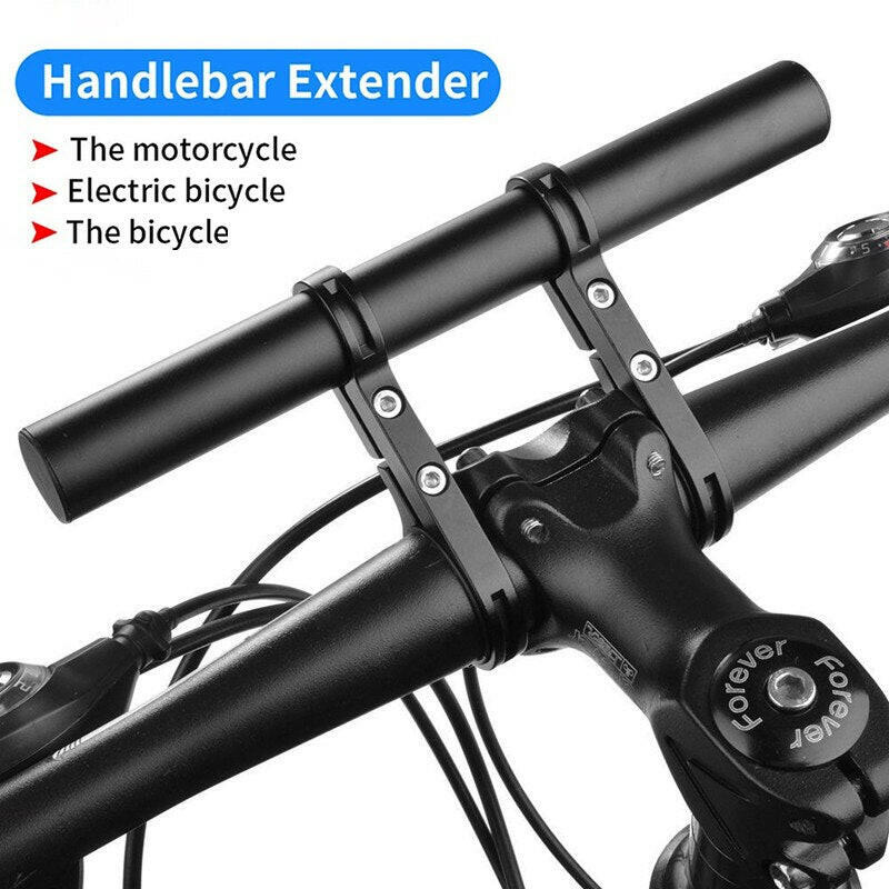 20cm Bicycle Handlebar Extended Bracket Bike Mount Bar Computer Holder Support Rack Alloy Stand Double Frame Bicycle Clip