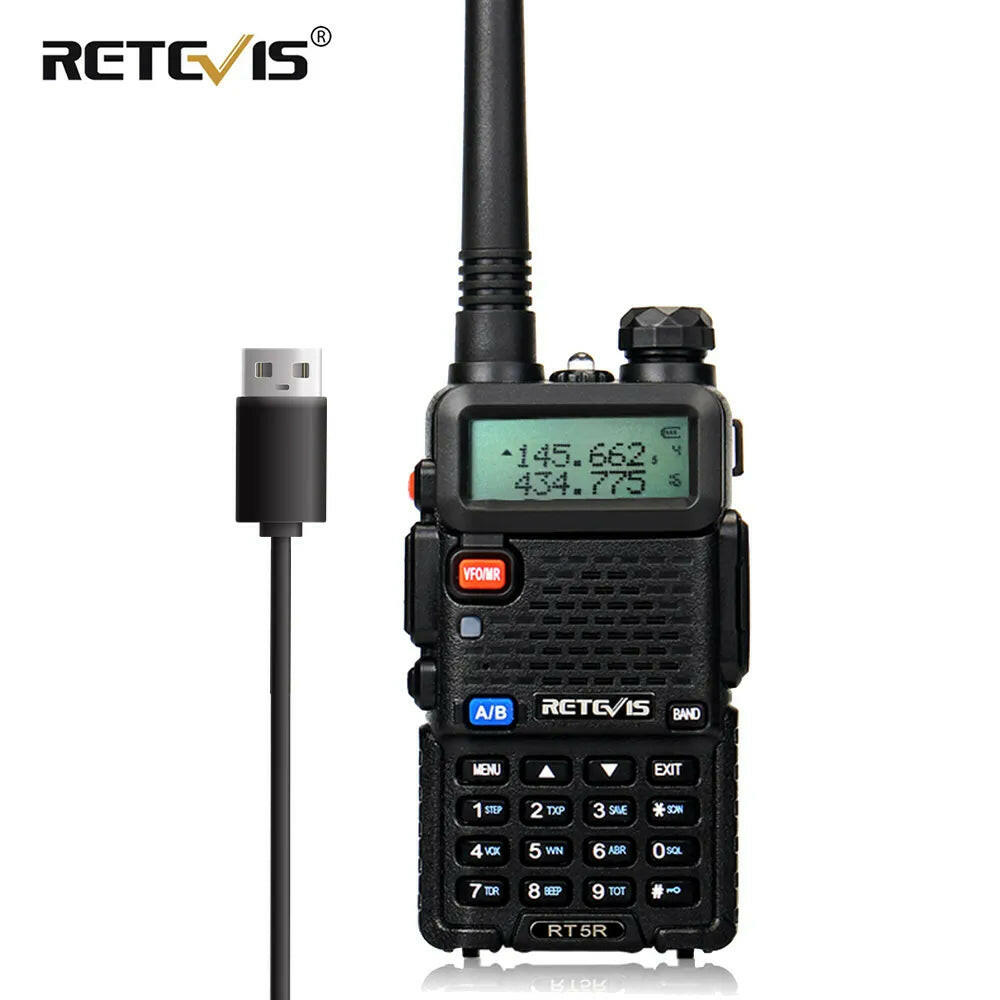 RETEVIS RT5R Handy Walkie Talkie 5W VHF UHF USB Ham Amateur Two-Way Radio Stations PTT Walkie-Talkies for Baofeng UV-5R Hunting-WAYBIKER