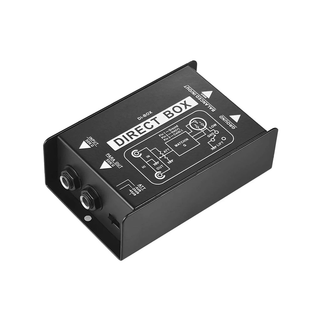 Single Channel Passive DI-Box Direct Injection Audio Box Balanced&Unbalance Signal Converter with XLR TRS Interfaces for Guitar-WAYBIKER
