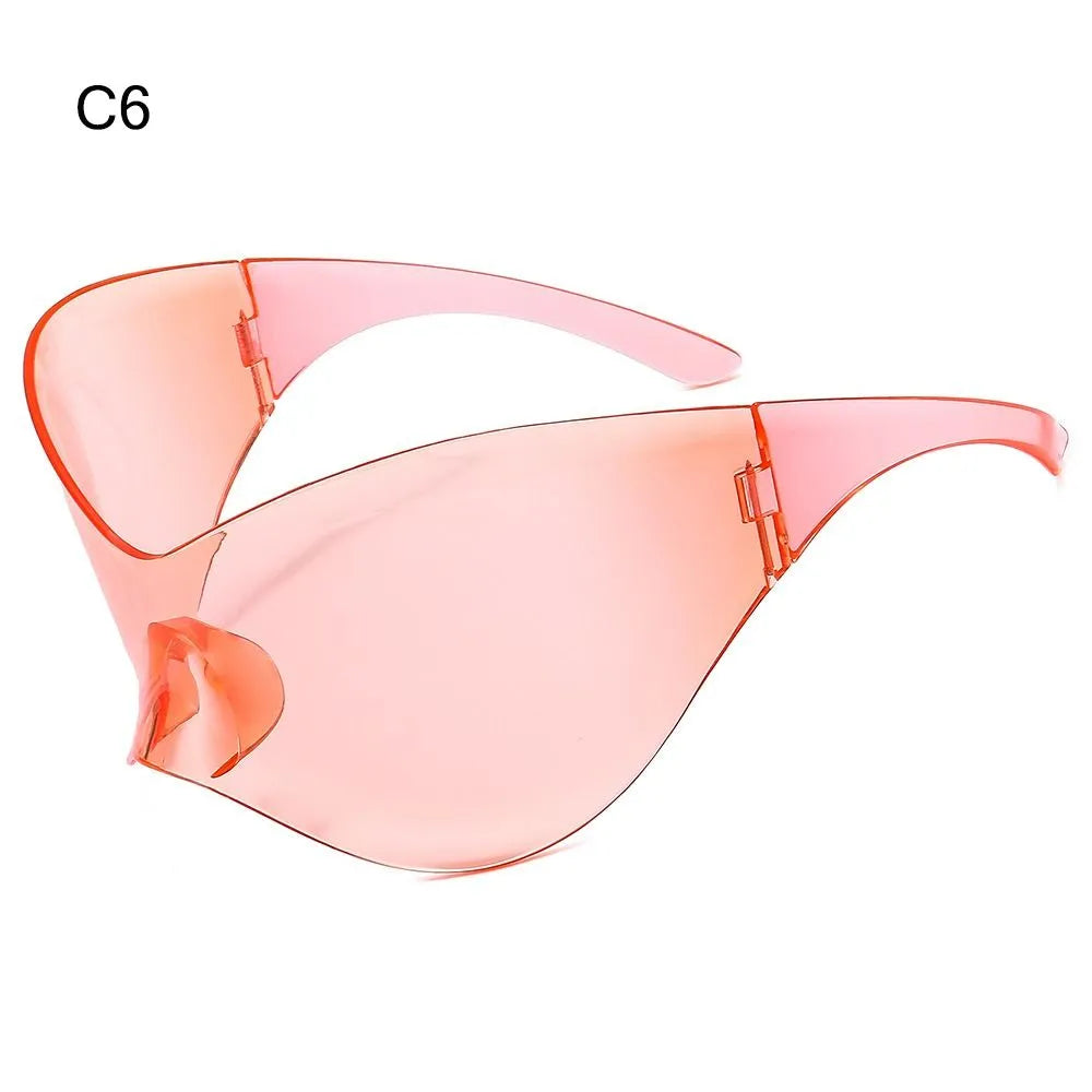 Oversized Wrap Around Punk Y2K Sunglasses Goggle Futuristic Sunglasses for Men Women Sport Sun Glasses Chic Riml Sunglasses
