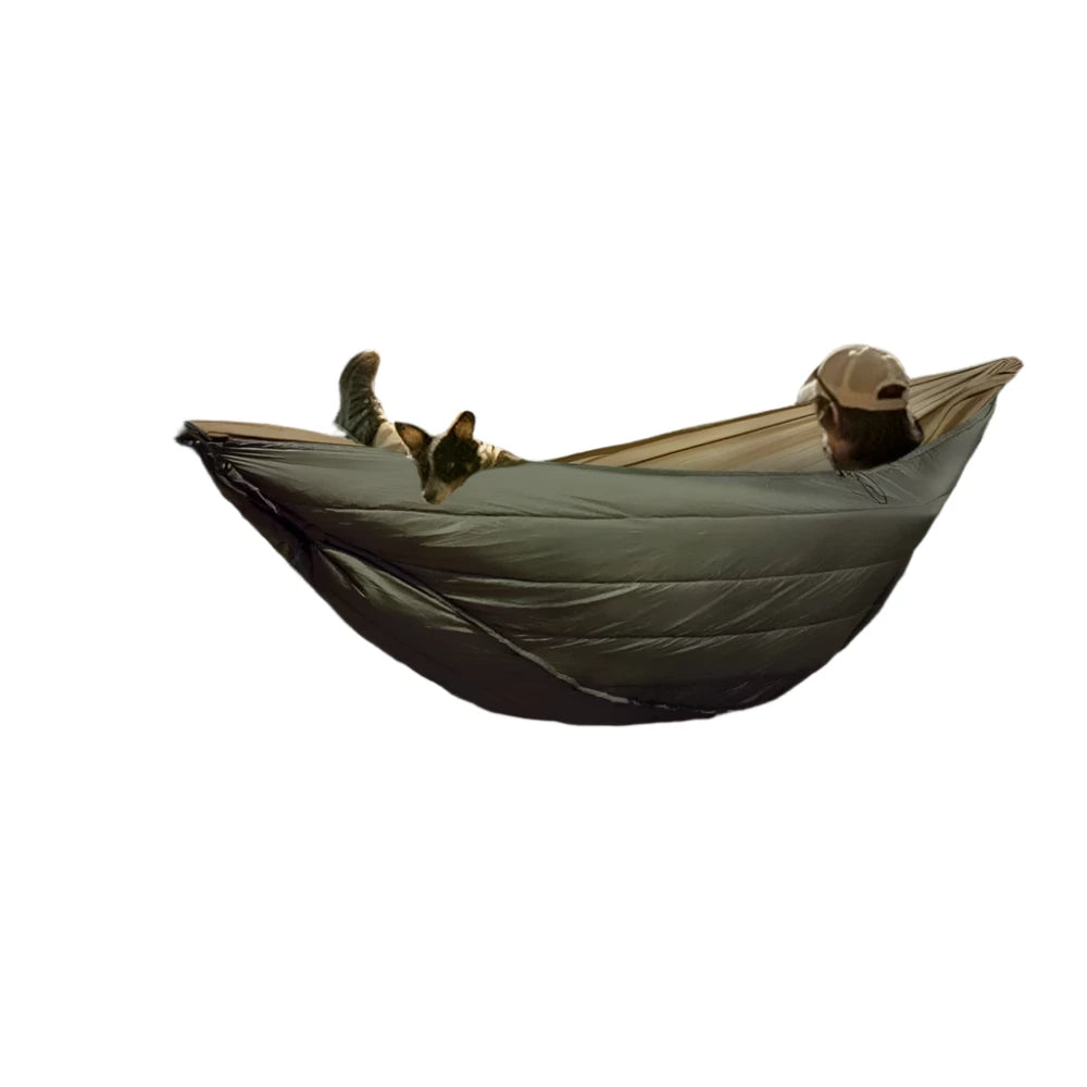 Multifunctional Hammock Underquilt Sleeping Bag Winter Warm Hammock Under Blanket Poncho for Camping Traveling Swing With Bag-WAYBIKER