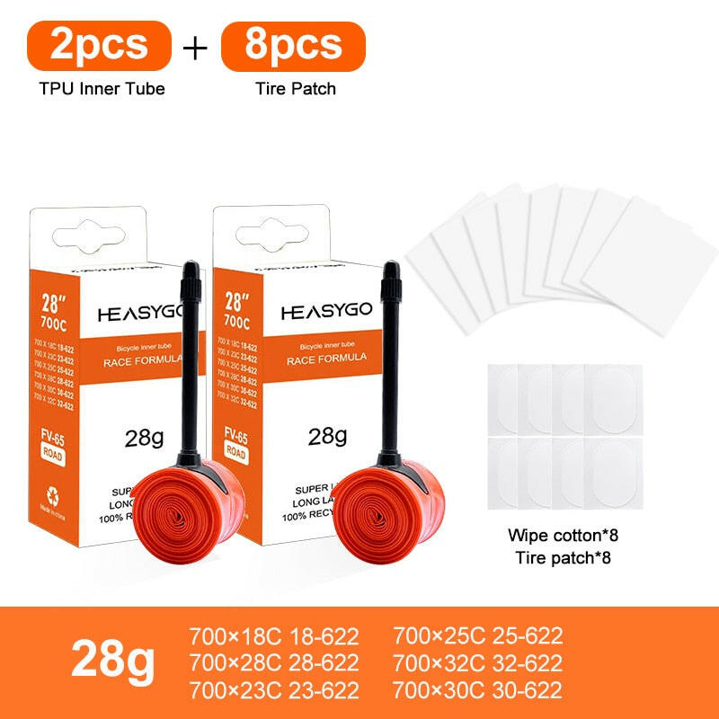 Ultralight Bike Inner Tube 700C 18 23 25 28 32 Road Bicycle TPU Tire 65mm Length French Valve Super Light Tube-WAYBIKER