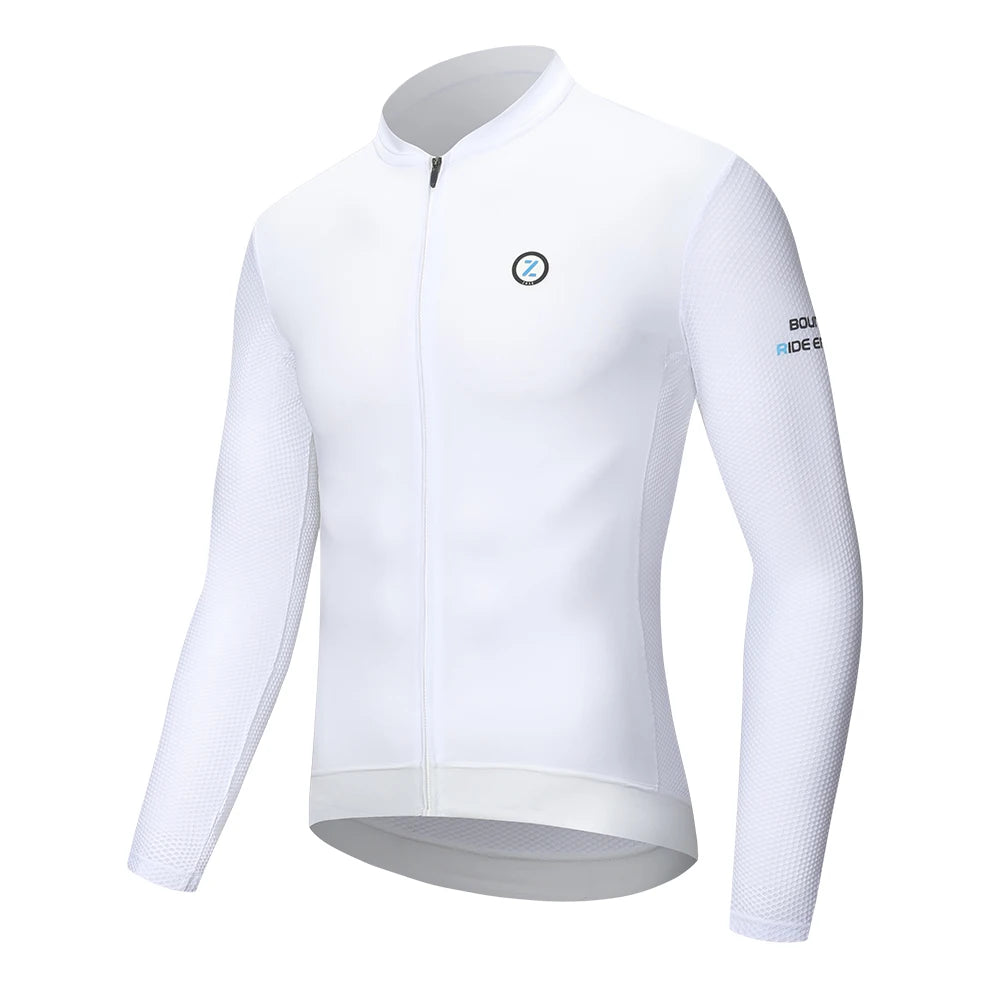 ZRSE Men's Cycling Jersey with Long Sleeve UPF 50+ Anti-UV Slim Fit Breathable Cycling Maillot Quick Dry MTB Road Cycling Shirt