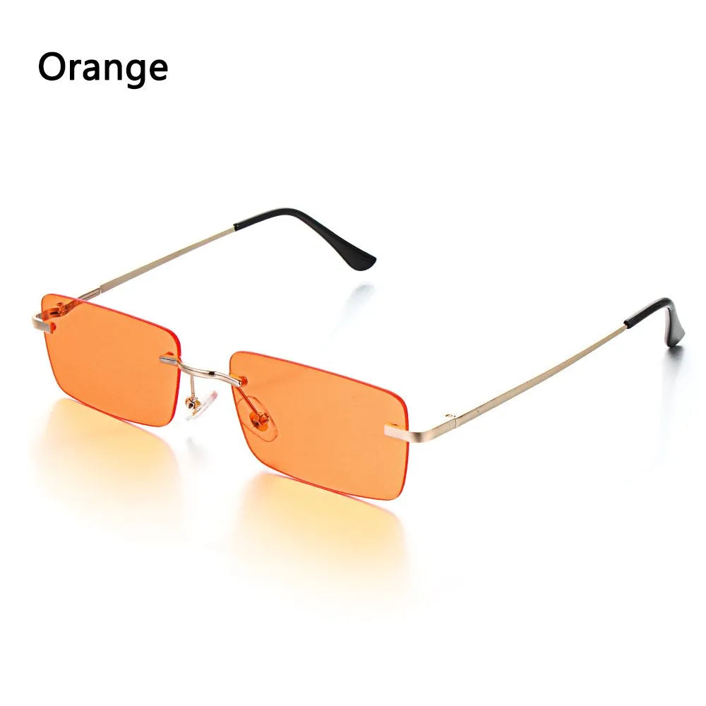 Fashion Luxury Design Rectangle Rimless SunGlasses Unisex Gradient Glasses Women Vintage Sunglasses UV400-WAYBIKER