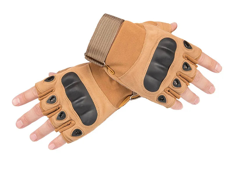 Fingerless Men's Gloves Hard Knuckle Military Tactical Gloves Outdoor Sports Hunting Airsoft Motorcycle Cycling Glove HalfFinger-WAYBIKER