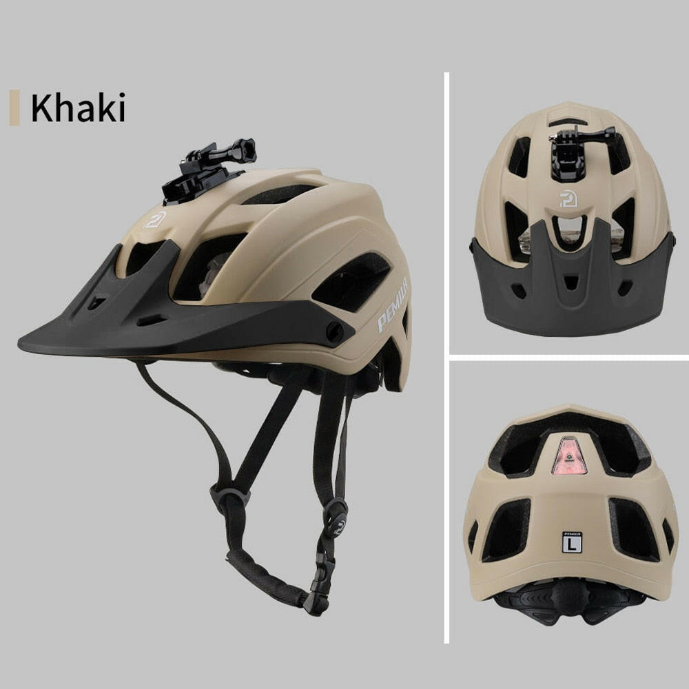 PEMILA Men MTB Bicycle Helmet Bike Safely Cap Ultra-lightweight Mountain Road Cycling Sports Riding Helmets With LED Tail light-WAYBIKER