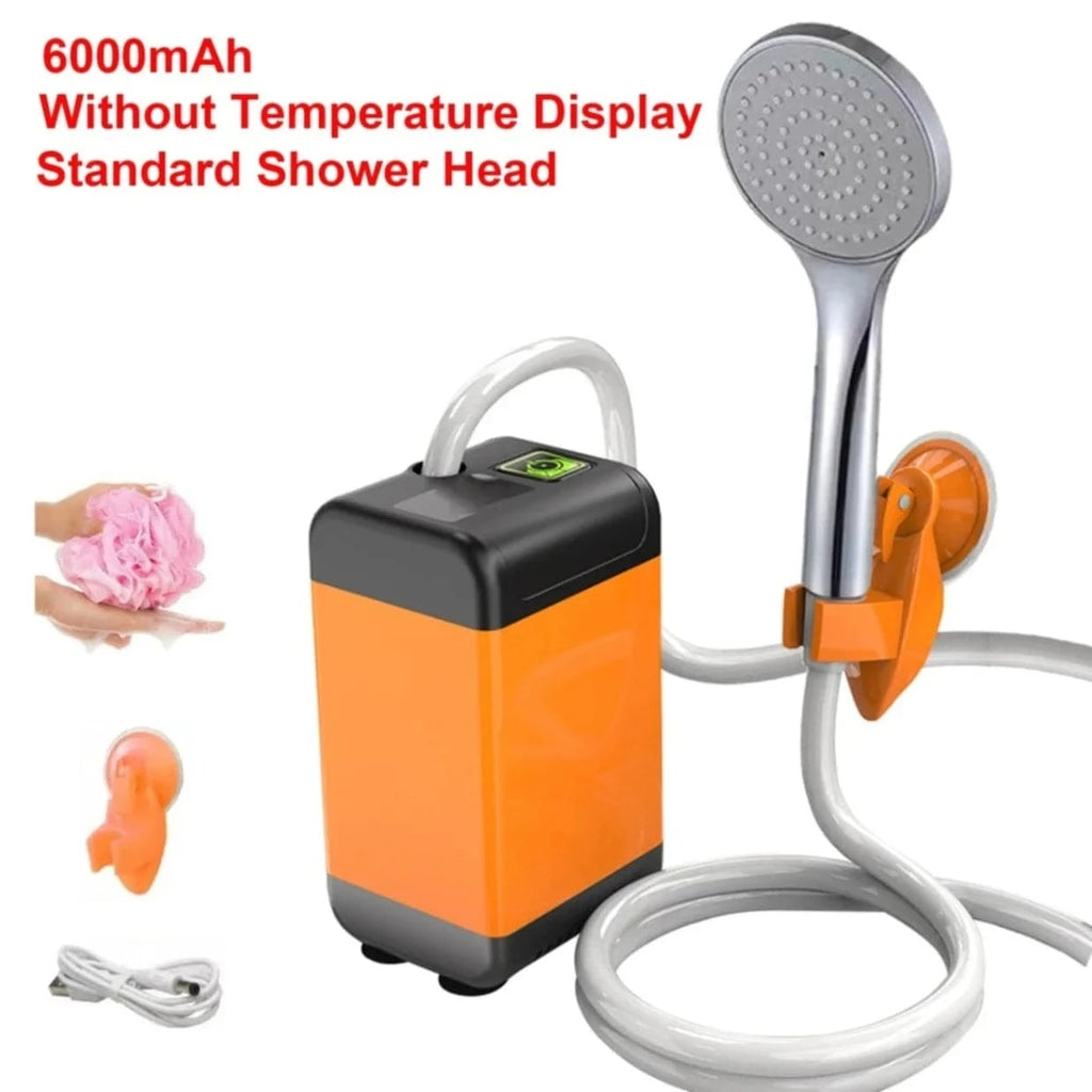 Portable Outdoor Camping Shower Pump with Intelligent Digital Display Electric Portable Camping Shower for Travel Beach Pet-WAYBIKER