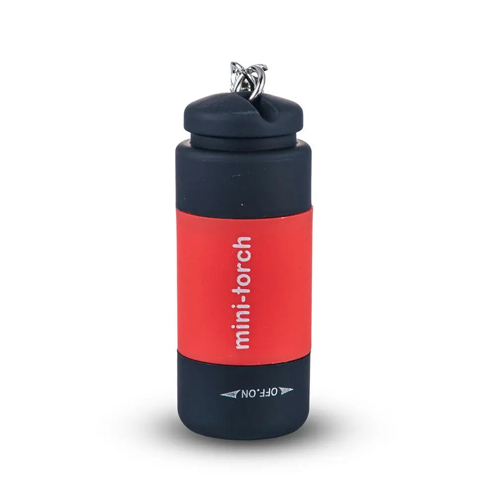 Mini Torch LED Rechargeable Flashlight Portable Keychain Rotary Switch Waterproof Outdoor Camping Emergency Flashlight-WAYBIKER