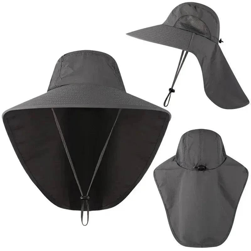 Wide Brim Baseball Hats for Women and Men Sun Defender Cooling Neck Guard Safari Cap for Hiking Fishing Outdoor Hat with Flap-WAYBIKER
