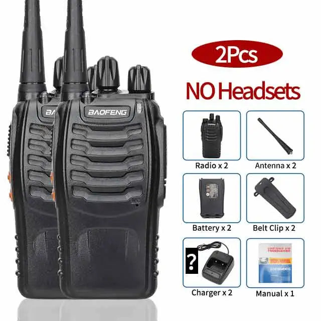 1/ 2PCS Baofeng BF-888S Walkie Talkie 888s UHF 5W 400-470MHz BF888s BF 888S H777 Long Range Two Way Radio For hunting hotel-WAYBIKER
