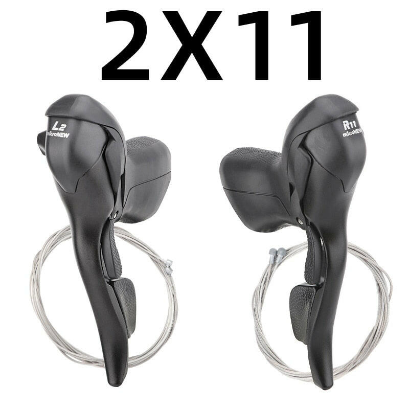MicroNEW Road Bike Shifter 3x7 3x8 3x9 3x10 Speed Brake Levers Bicycle 2x7 2x8 2x9 2x10 Speed Front Derailleur For Shimano-WAYBIKER