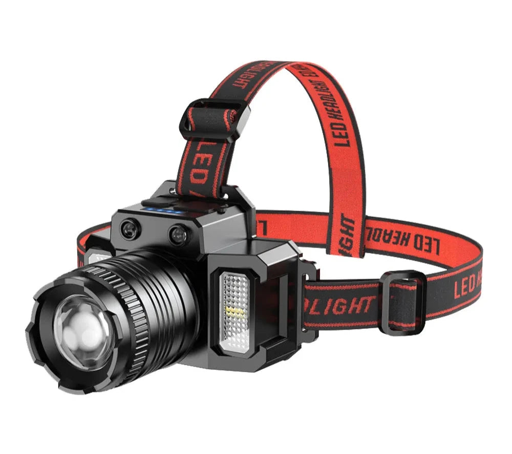 Rechargeable Headlamp 2000mah Super Bright Torch Light T51 Induction LED Headlight Waterproof Camping Mobile Power Bank Flashing-WAYBIKER