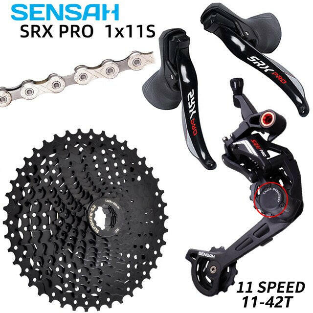 SENSAH 11 Speed Gravel Cross-Country Bike Group CX Bicycle 1x11 Shifter Mechanical Brake Clutch Derailleur 11V Cassette Road Set-WAYBIKER