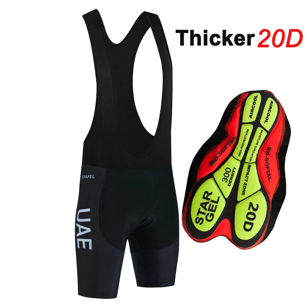 2024 UAE Cycling Bibs Shorts Men Women 20D Gel Pad Black Quick Dry Bike Pants Ropa Ciclismo Culottes-WAYBIKER