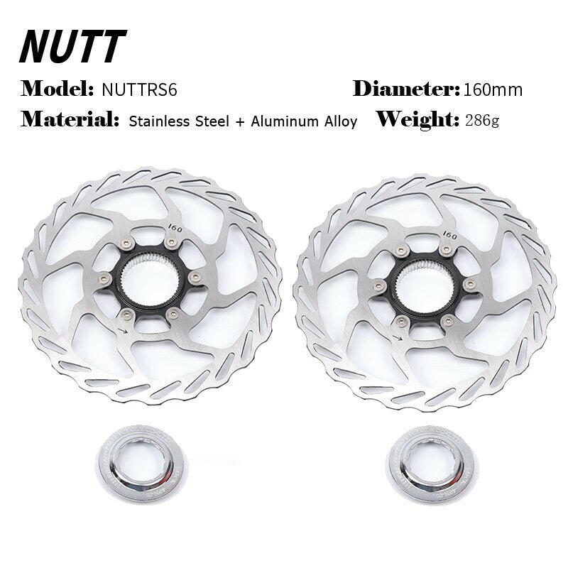 NUTT 140mm 160mm 180mm Center Lock Disc Mountain Road Bike Disc Brake Center Lock Brake Pads MTB Brake Disc Cycling Accessories-WAYBIKER