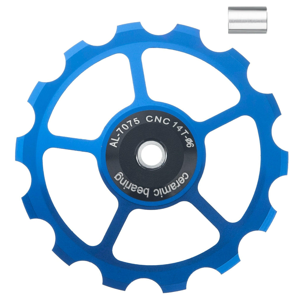 SENSAH MTB Bicycle Rear Derailleur Jockey Wheel Ceramic Bearing Pulley AL7075 CNC Road Bike Guide Roller Idler 11/12/13/14/15T-WAYBIKER