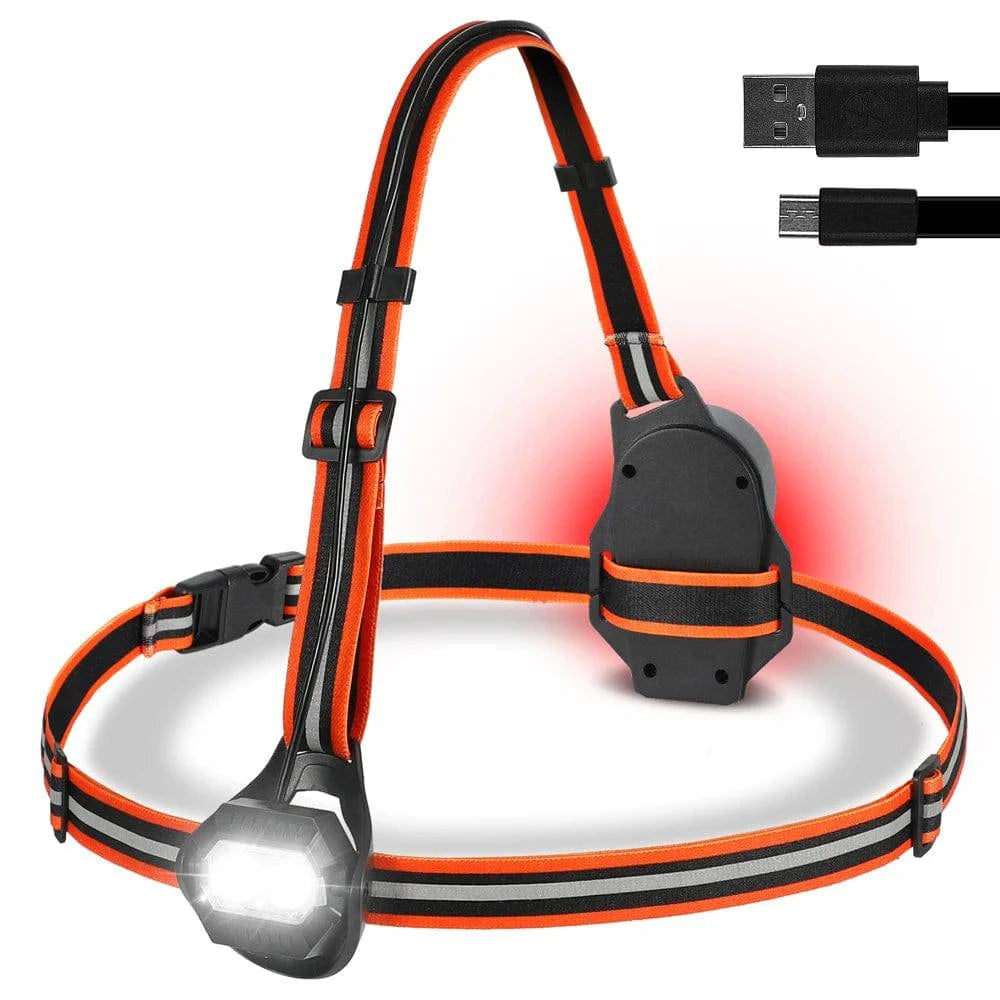 WEST BIKING Outdoor Sport Light IPX4 Waterproof USB Rechargeable Flashlight LED Night Chest Lamp Running Cycling Accessories-WAYBIKER