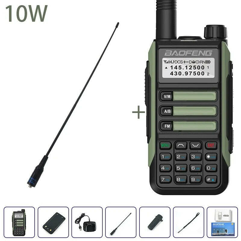 Baofeng UV-16 Plus Walkie Talkies Long Range 10KM Waterproof Two Way Radio10W VHF UHF Band UV 16 Pro USB Type C Upgrade of UV-5R-WAYBIKER