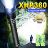 3800LM XHP360 LED Rechargeable Flashlight 18650 USB High Power LED Flashlight Zoom Torch IPX5 Tactical Lantern Camping Hand Lamp-WAYBIKER