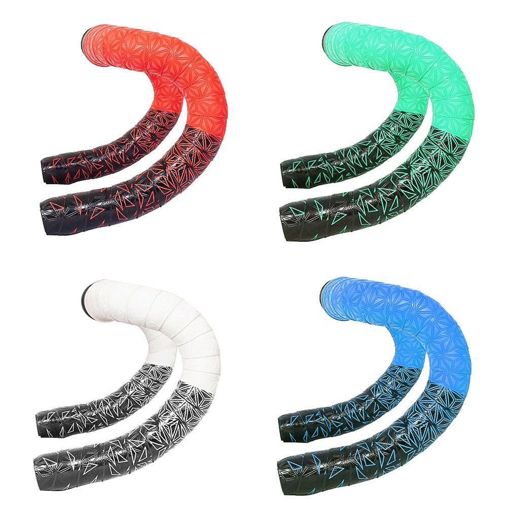 1 pair  New Road Bicycle Double-Color Chrysanthemum Pattern Bar Tape EVA/PU oft Anti-Vibration Wrap Tape Durable Bartape 2150mm-WAYBIKER