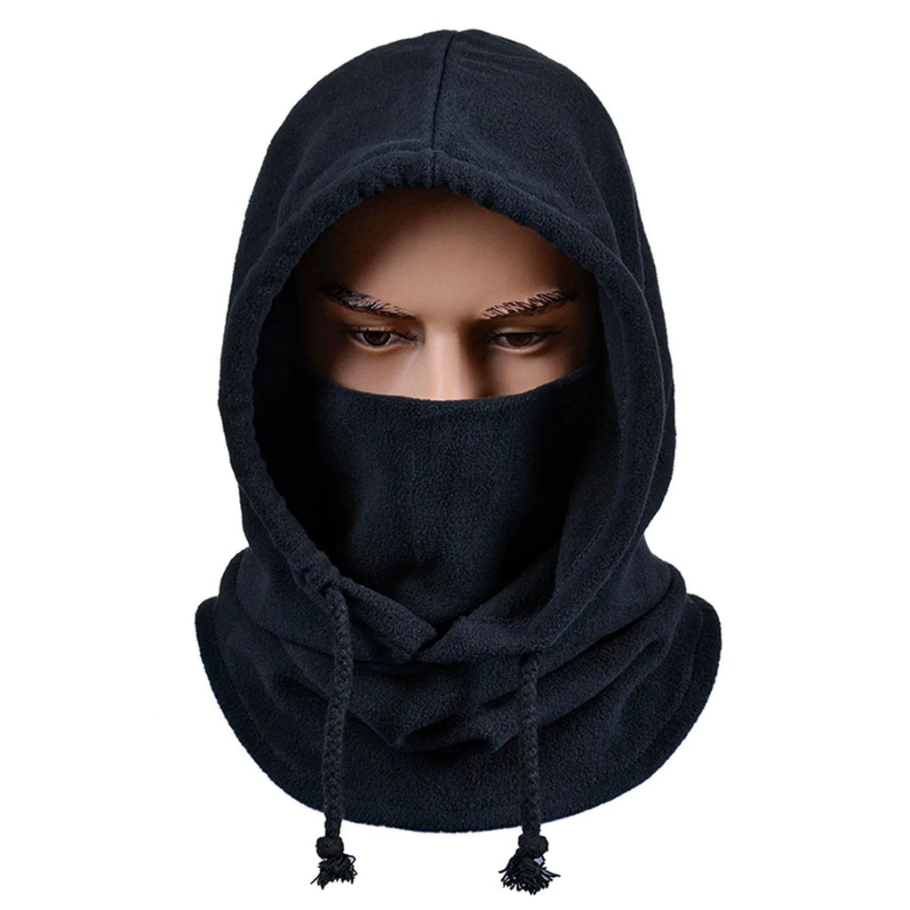 Winter Warm Mask Polar Fleece Winter Sports Cap Face Cover Neck Warmer Adjustable Drawstring for Cycling Skiing Motorcycling-WAYBIKER