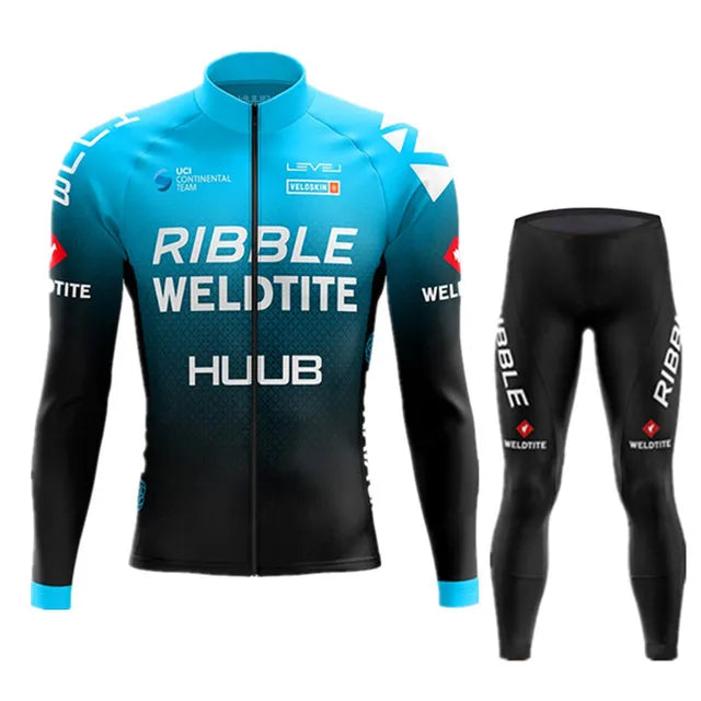 Autumn Cycling Jersey Set Long Sleeve Kit 2023 New HUUB Cycling Clothing Sports breathable Men Road Bike Suit MTB Pants Wear-WAYBIKER