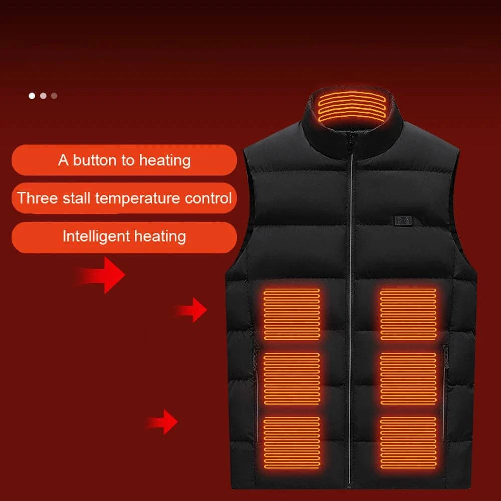 Outdoor USB Heating Vest 3 Heating Settings Warming Vest Winter Flexible Electric Thermal Clothing Fishing Hiking Warm Clothes-WAYBIKER