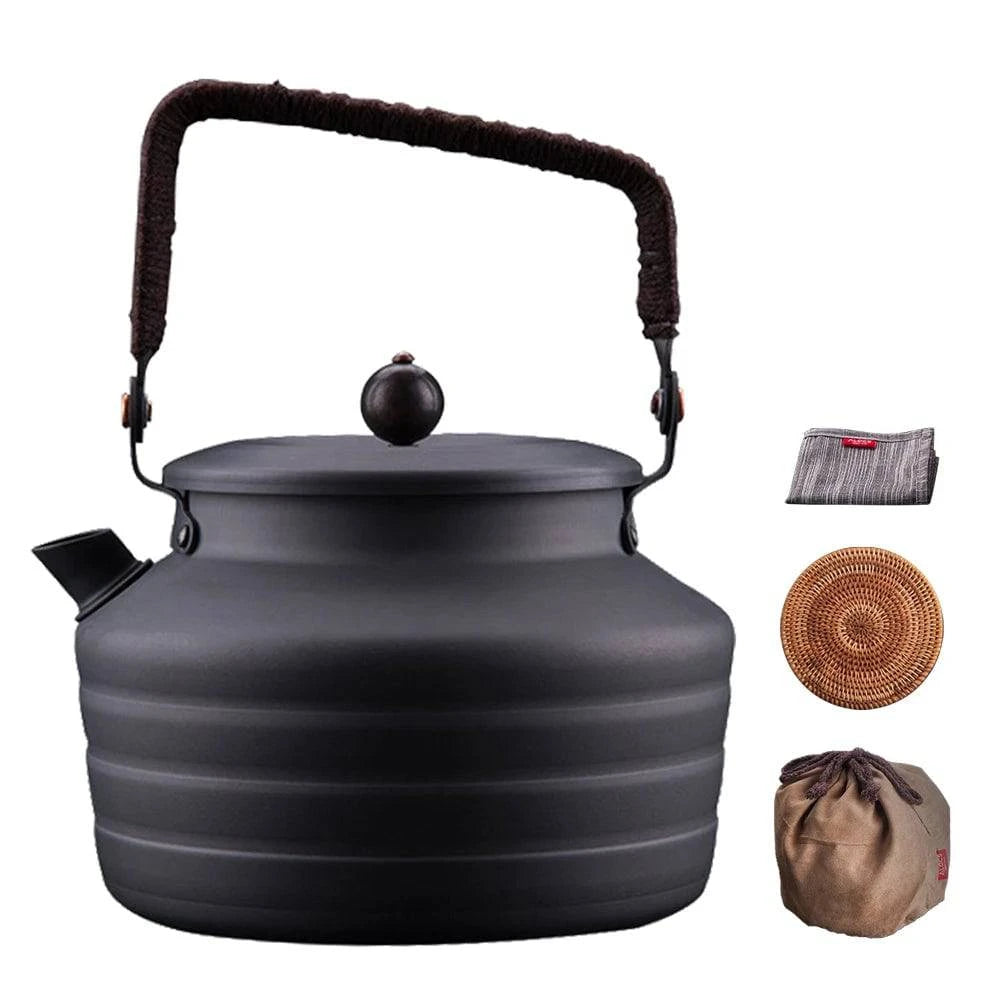 1.3L Camping Water Kettle Portable Camping Tea Kettle Hard Anodized Aluminum Tea Pot for Outdoor Hiking Picnic-WAYBIKER