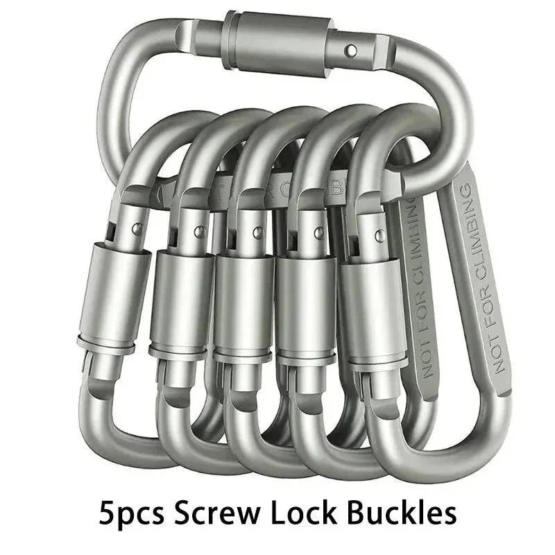 4PCS Carabiner Set For Key Camping Survival EDC Outdoor Keychain Clip Alloy Aluminum Tactical Caribiner Hook Karabiners-WAYBIKER